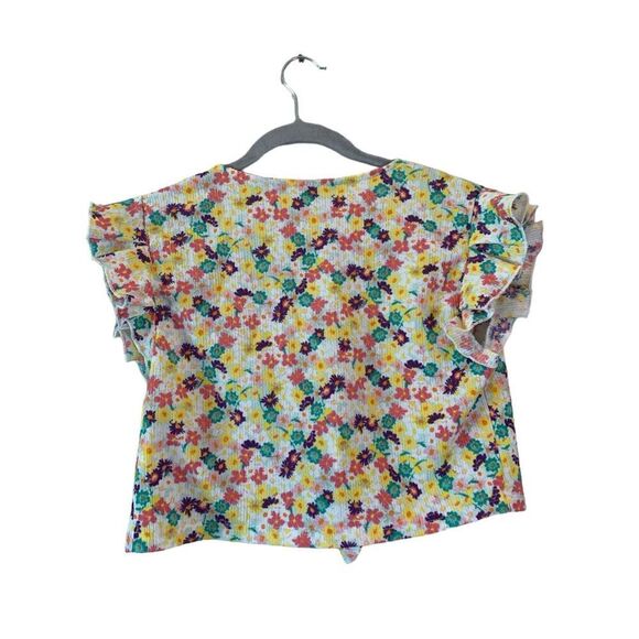 Vero Moda Sz Medium Floral Tie Front Crop - Picture 3 of 4